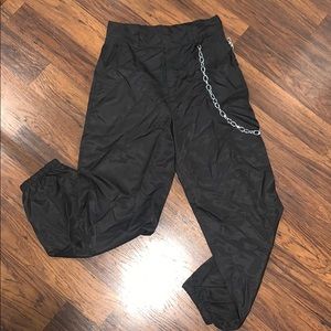 Trendy Black Pants with chain